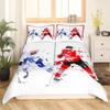 Ice Hockey Sport Duvet Cover Burning Hockey Ball for Teen Athlete Black Polyester Quilt Cover for Friend Gift Bedroom Decoration