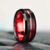 8MM Herren Edelstahlring Rot Grün Gold Farbe Rille Abgeschrägte Kante Hochzeitsverlobungsring Herren Jubiläums Schmuck