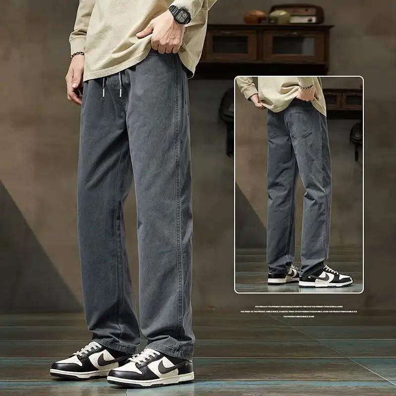 Повседневные брюки мужские новые осенние модные свободные прямые брюки для спорта