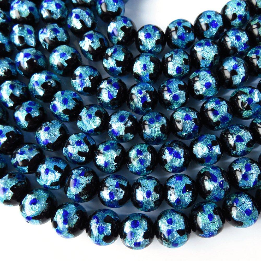 [GOLD STONE] Glowing Firefly Glass Beads, 12mm, Approximately 37cm Long, Mint Blue, Glow-in-the-Dark Glass Beads, Okinawa Souvenir