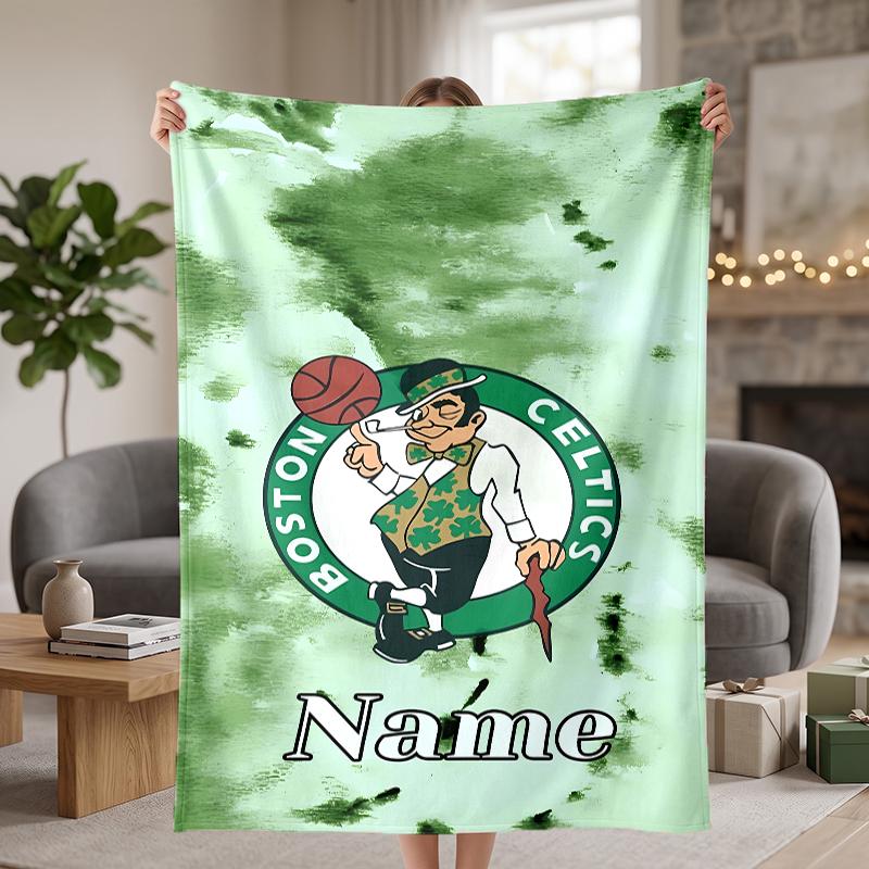 Coperte di Flanella Personalizzate Boston Celtics Morbide Calde Accoglienti per Arredamento Casa Regali di Festa