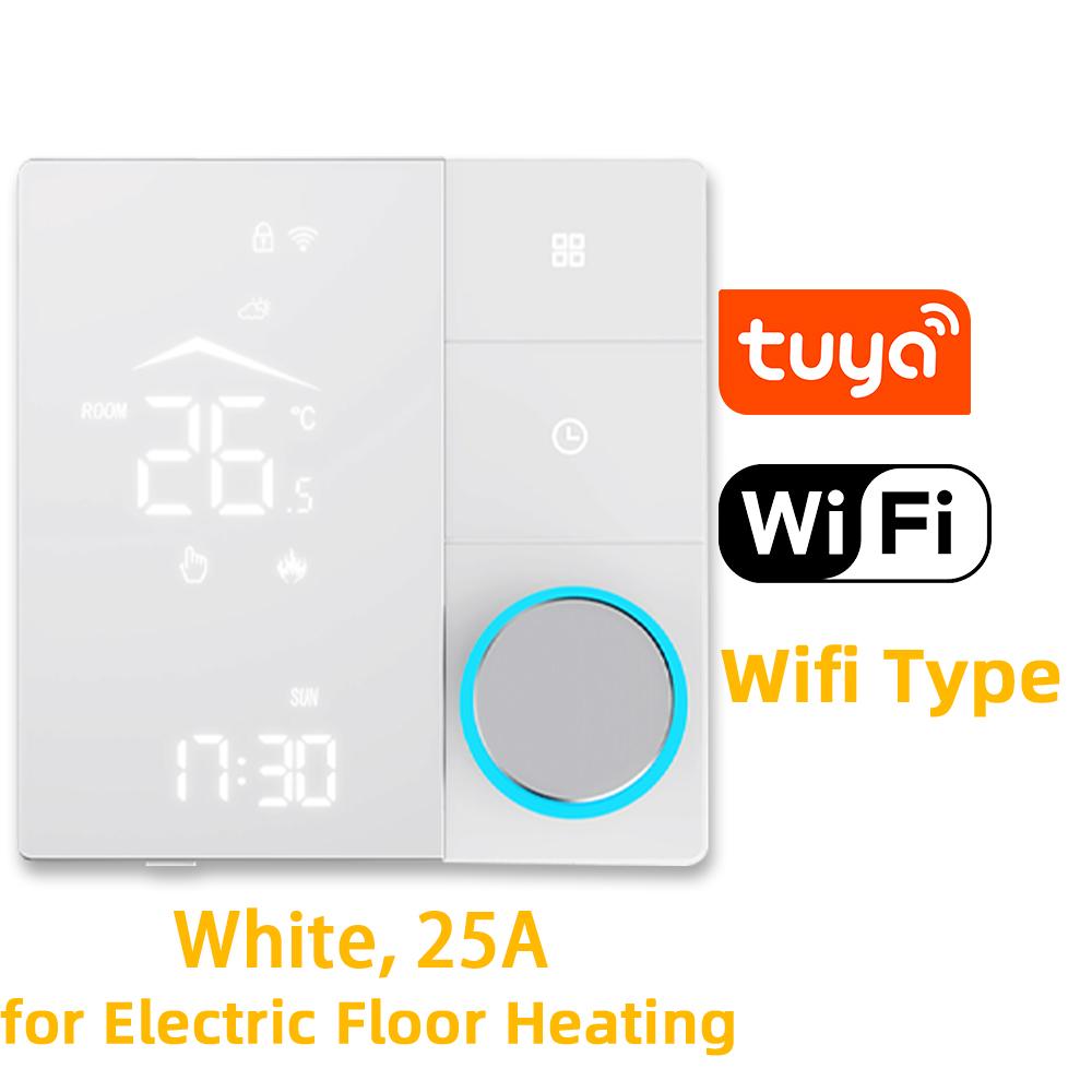 NEW Smart Knob WiFi Temperature Controller 90~240V 3/16/25 A Work with Water/gas Boiler Underfloor Heating Thermostat