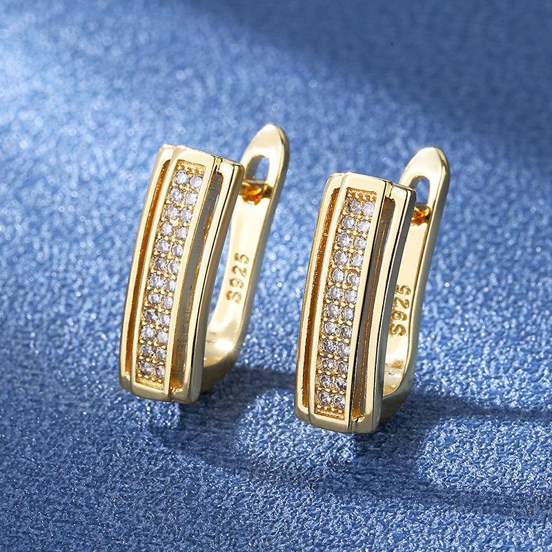 925 Sterling Silver Jewelry Women Cute Tiny Clear Crystal CZ Stud Earrings Gift for Girls Teens Lady New