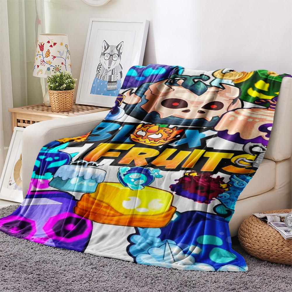 1Pc Blox Fruits Game Print Flannel Blanket, High Quality Comfortable for All Seasons, Home Decor, Warmth and Comfort, Perfect for Christmas Gifts 10