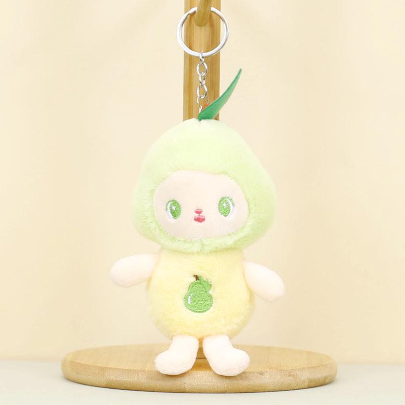 Adorable Fruit Plush Keychain Soft Pp Cotton Stuffed Peach Toy For Girls Bags