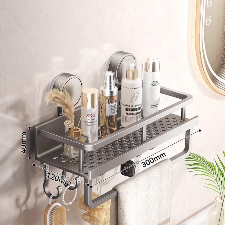No-Drill Suction Cup Bathroom Shelf for Toiletries and Cosmetics
