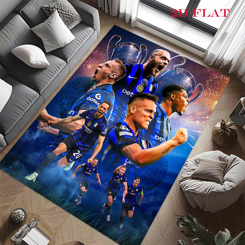 Inter Milan komandos kilimas svetainei, miegamajam, namų sofos dekoravimui, vaikų žaidimų neslystanti grindų danga