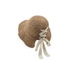 (One Size, Khaki) Women's Sun Hat Lace Bow Design Bucket Hat Stylish Wide Brim Straw Beach Hat for Outdoor