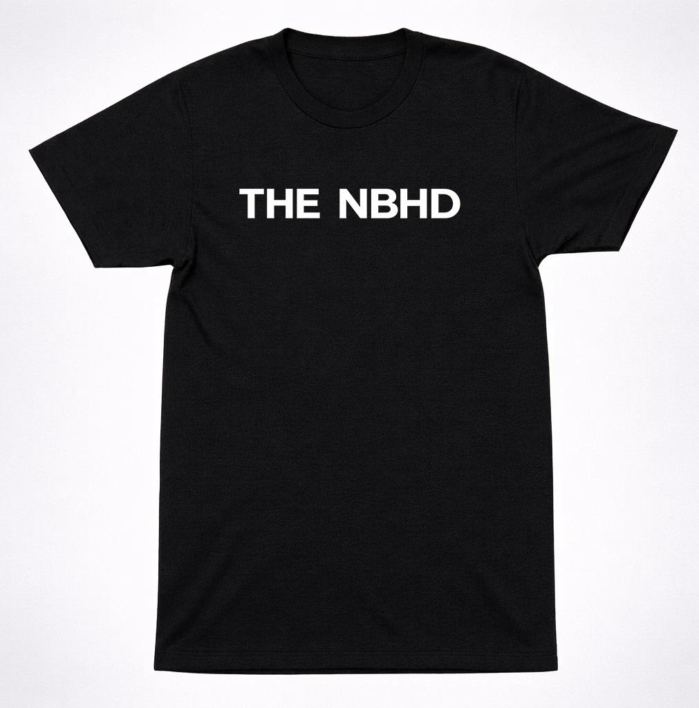 

The Neighbourhood NBHD Text Logo T-Shirt Alternative Indie Rock Band Black Tee XL