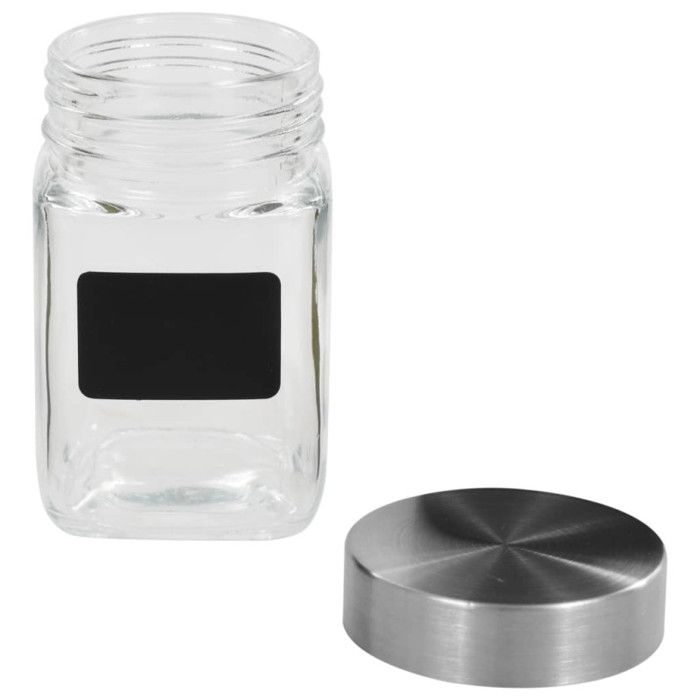 VidaXL Pots de conservation avec autocollant 24 pcs 300 ml