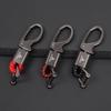 Car Styling Keychain Leather Woven Rope Metal Key Ring For Mitsubishi Lancer Ralliart ASX Mirage Pajero Xpander Attrage L200
