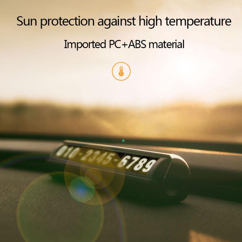 Auto Luminous Parking License Plate Stickers Hidden Phone Number 3D Car Styling Interior Accessories