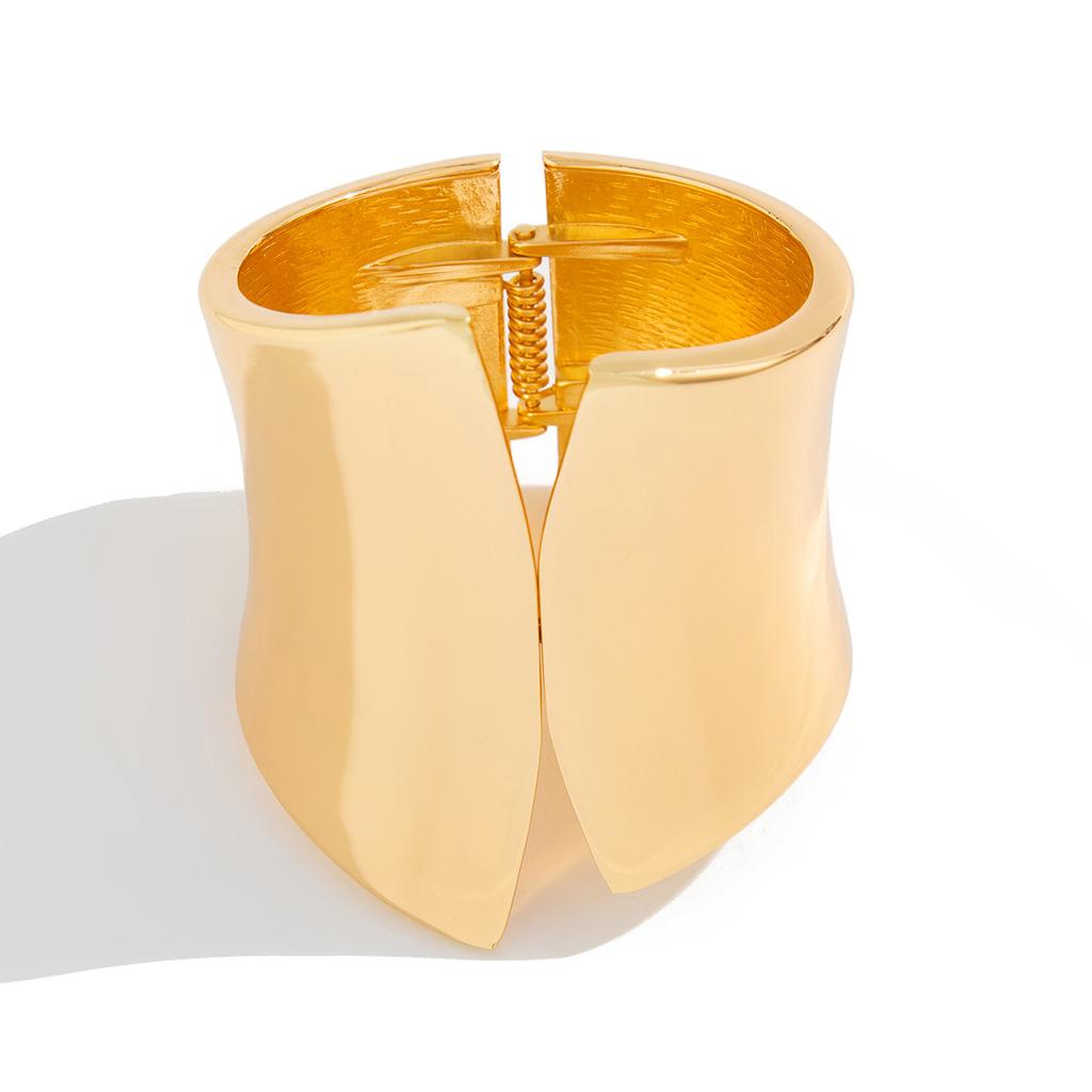 Design Sense Irregular Metal Wide Bracelet Bracelet Exaggerated Punk Glossy Spring Bracelet Female