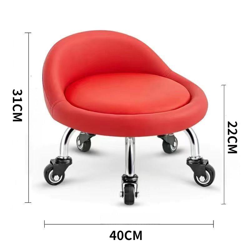 Household Mobile Universal Wheeled Stool Thickened Frame Round Pulley Stool Portable Low Swivel Chair Tool
