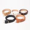Womens Minimalist Faux Leather Belt For Jeans And Pants With Alloy Buckle