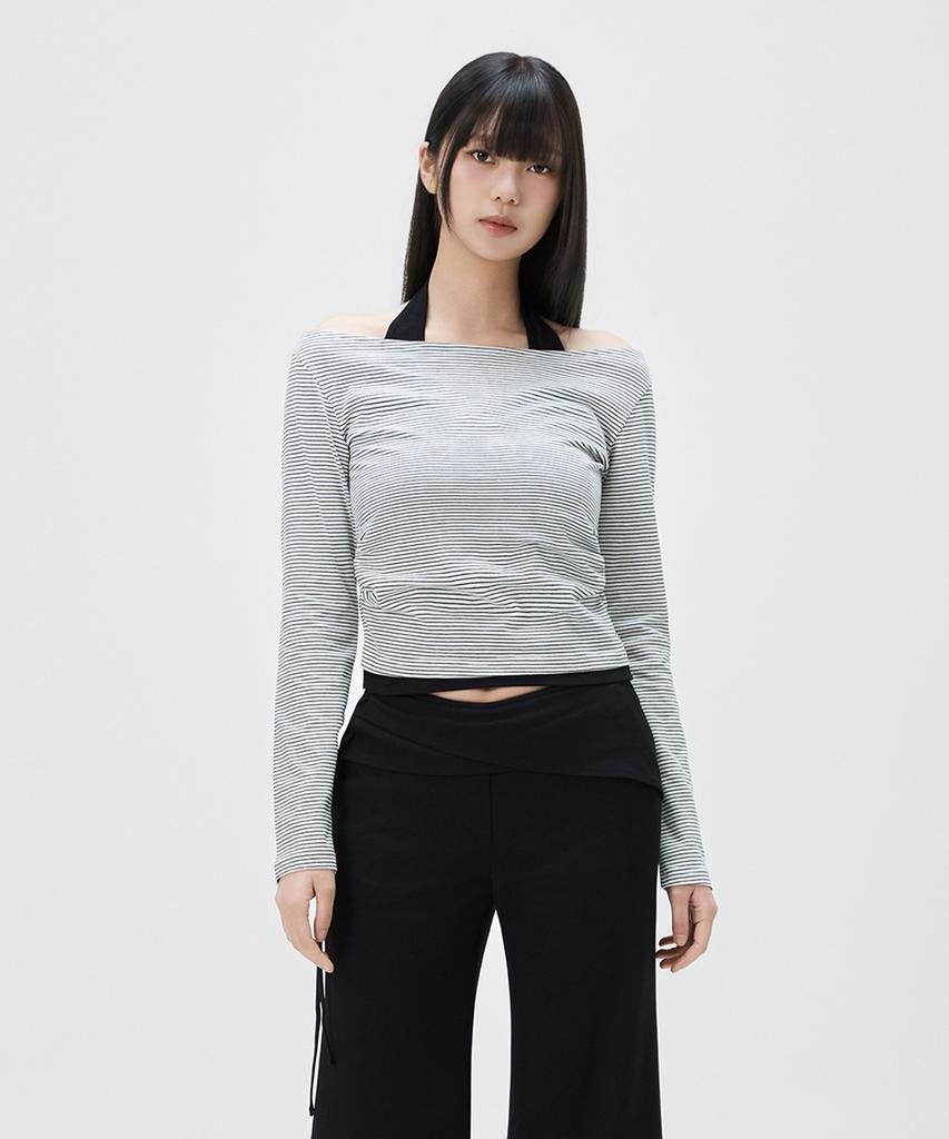 MIXXO Striped Halter Layered T-Shirt_Miwlwg43Ms