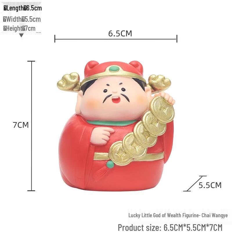 Fumede Joyful Lucky God of Wealth Resin Figurine