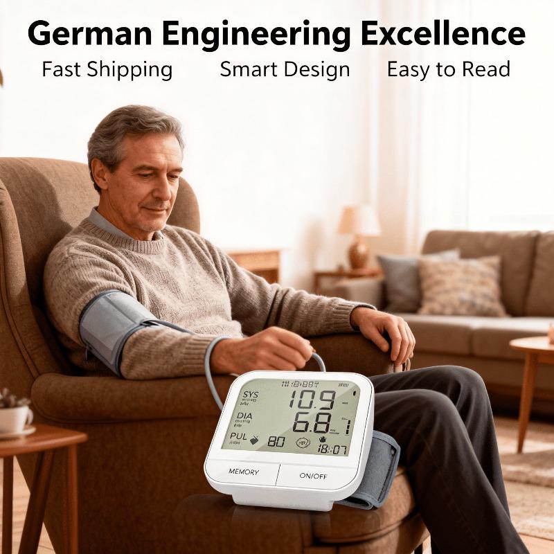 Effortless Accuracy: EU-Compliant Blood Pressure Meter Featuring Easy-to-Read Display