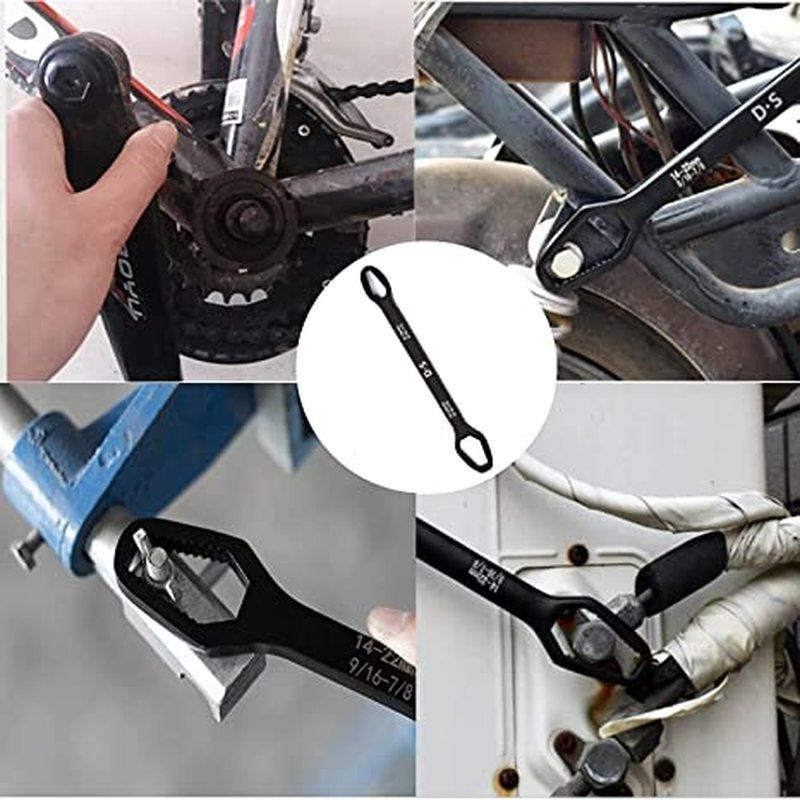 Double Ended Multifunctional Universal Wrench, 5/16”-1/2”, 9/16”-7/8” Self-Tightening Wrench, Chrome Vanadium Steel Repair Tool