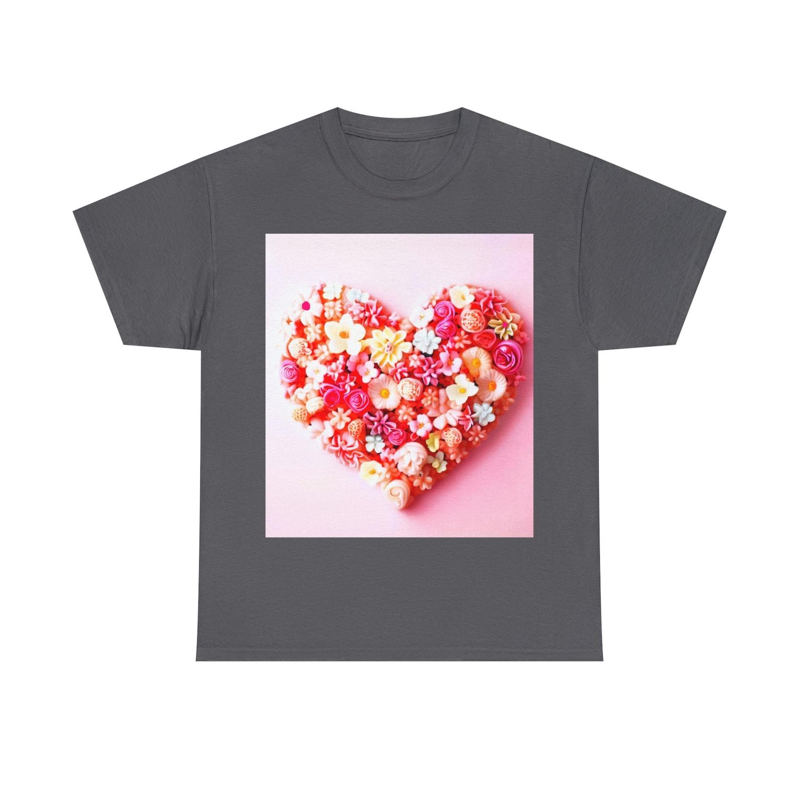 Pink Floral Heart T-Shirt 140