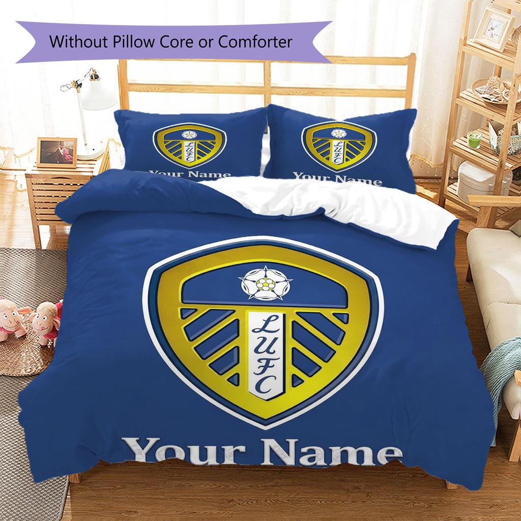 Leeds United Custom Name Pattern Bedding,Quilt Set Quilt Cover Pillowcase Home Birthday Gift(1 * duvet cover + 2 * pillowcase, without core)