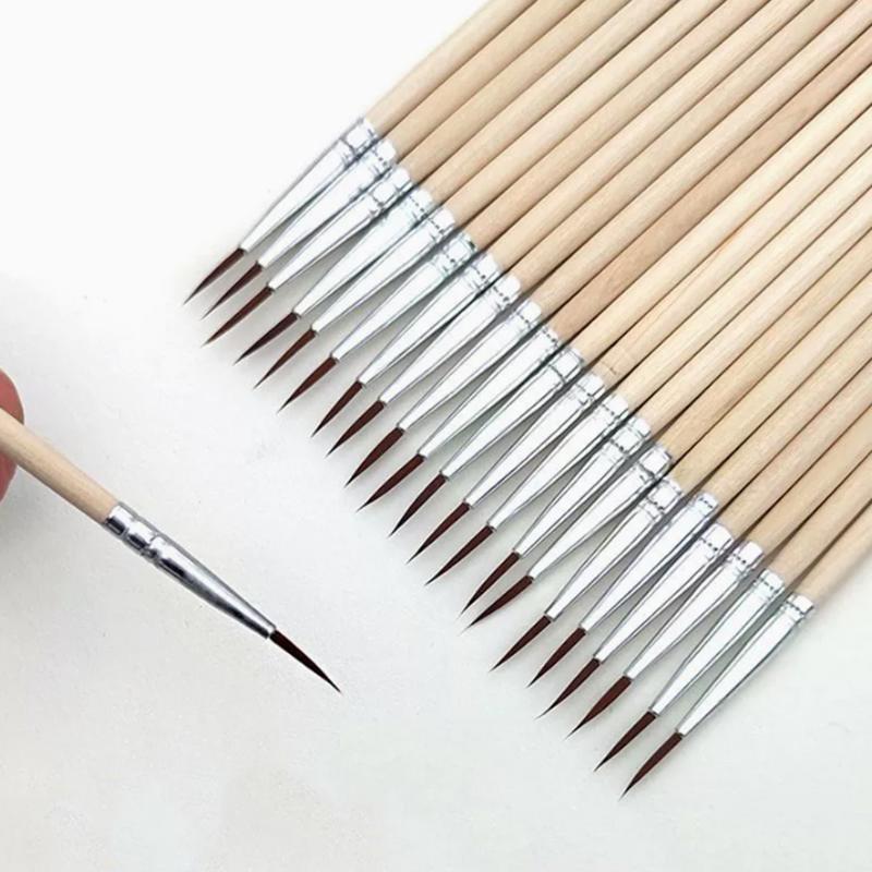 Artist Multifunction Brushes Set 20pcs Hook Line Pen Fine Detail for Watercolor Acrylic Oil Canvas Painting
