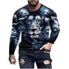 3D Tiger Print Long Sleeve T-shirt Spring And Autumn Men's Daily Casual Long Sleeve Top Urban Street Fashion Long Sleeve T-shirt