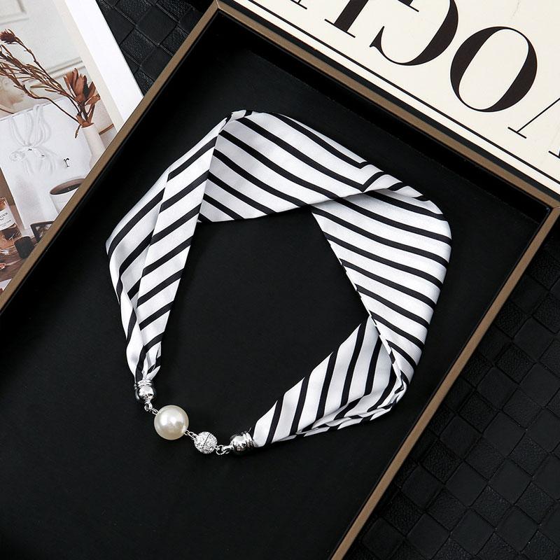 1 Stück Halstuch Damen Perlen Perlen Dekorativ Magnetverschluss Tasche Schals Seidenschal