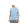 T Shirts Men's Sky Blue Crew Neck Moderate Straight Fit CZ1182-435