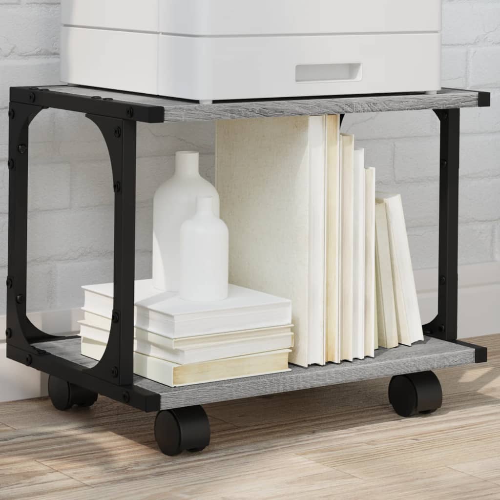 Printer Stand 2 Shelves Grey Sonoma 41x28x33.5cm Engineered Wood