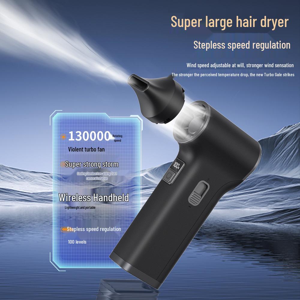 

New 2026 Handheld Aluminum Alloy Camping Fan with 130,000 RPM Blow & Suck Turbine Popular International Model