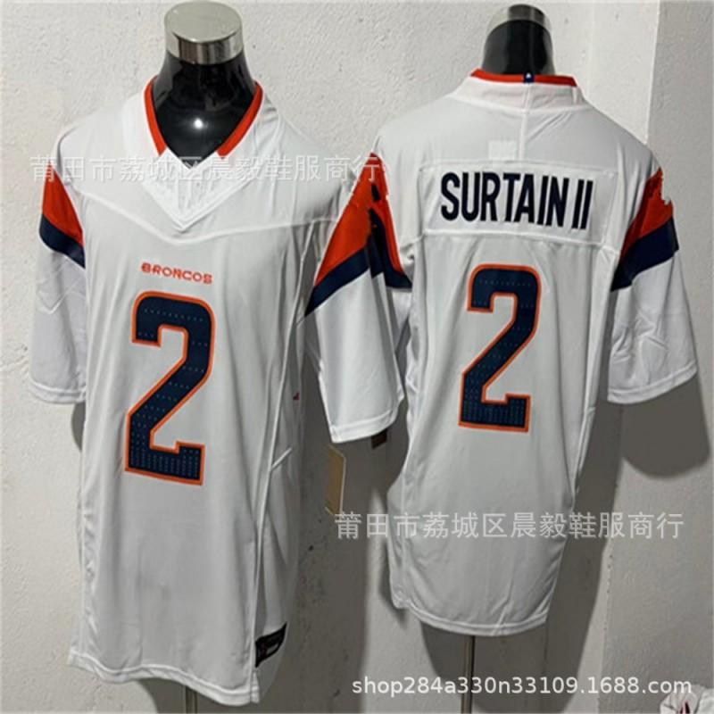 Mens NFL Style Rugby Jersey With Embroidered Numbers 7 Elway 33 Williams 10 Nix 2 Broncos Team