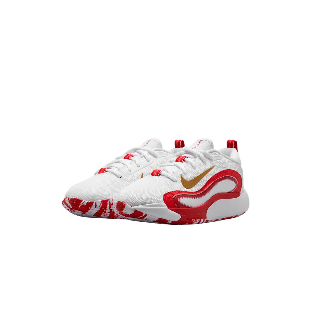 Nike Chaussures de basket-ball basses Isofly à lacets, bout rond, rebond, respirantes, pour enfants, baskets FN4384-102