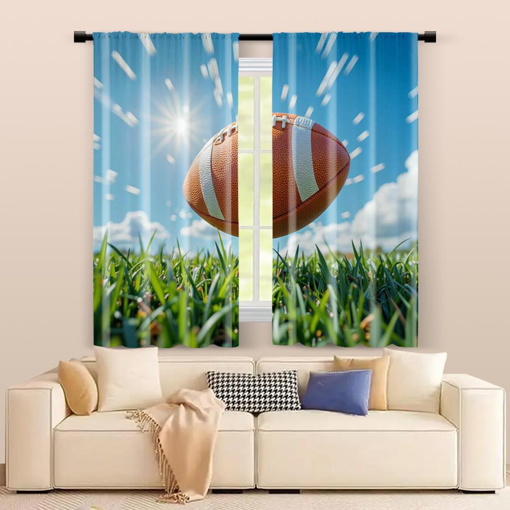 2 pcs   filtering curtains (excluding rods   non-movable   without batteries) Vigorous dolphins and football balls