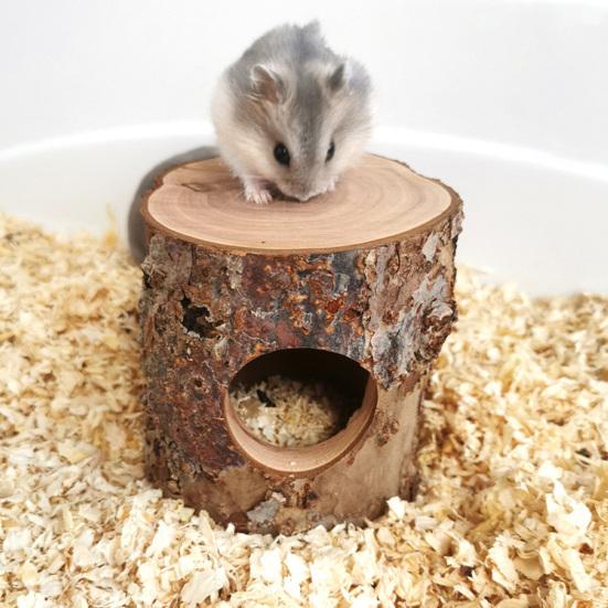 Giocattolo Tunnel per Topo Resistente al Morso Impermeabile Accessorio per Animali Giocattolo Tubo Tunnel in Legno Naturale per Criceti Topi per Gabbia