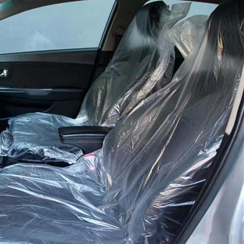 100pcs Car Seat Covers Transparent Car Chair Covers Disposable Vehicle Seat Dustproof Cover Universal Car Seat Protector