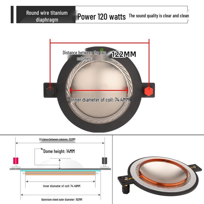 75-Core Flat Wire Tweeter Voice Coil Speaker with 74.5mm High-Power Composite Diaphragm