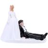 Anself Synthetic Resin Bride & Groom Wedding Cake Topper Romantic Wedding Party Decoration Adorable Figurine Craft Gift