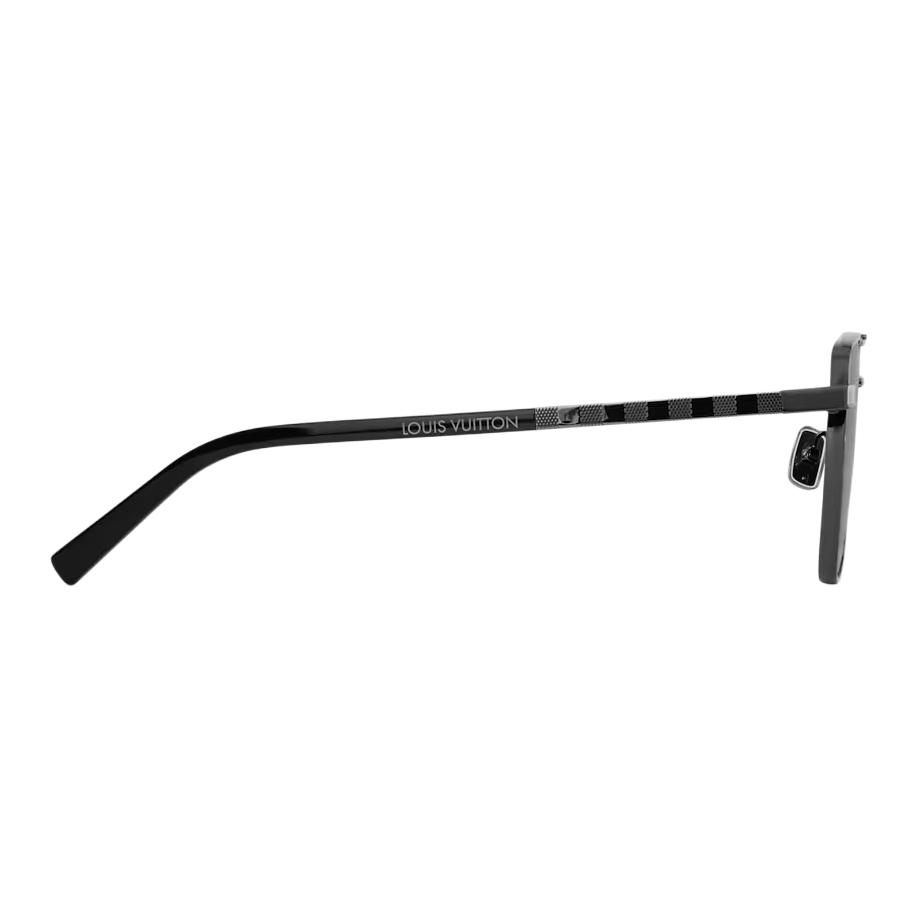 Louis Vuitton Attitude Checkered Design Metal Square Sunglasses Men Sunglasses Black Z3280U