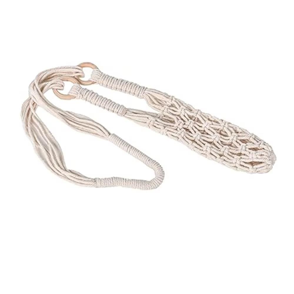 Hand-woven Knitting Water Bottle Holder Hollow Out Cup Mesh Bag Hanging Bottle Net Bag Cup бежевый
