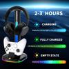 RGB Headphone Stand with Charger, Xbox Controller Charging Station Headset Stand Suitable for Xbox Series X/S/One/One X/One S Charging, Equipped with