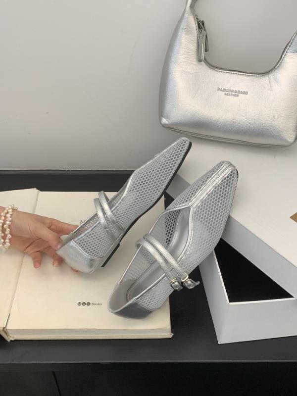 Fashion Shoes Woman 2025 Square Toe Ballet Flats Female Footwear New Ballerinas Dress Summer Mary Janes Shoes Woman Flats Square Toe Dre