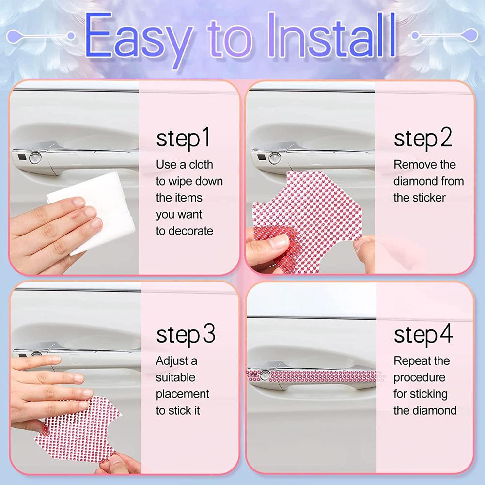 32x11cm Car DIY Decorative Crystal Diamond Stickers Decoration Accessories Stickers Auto Interior Cover
