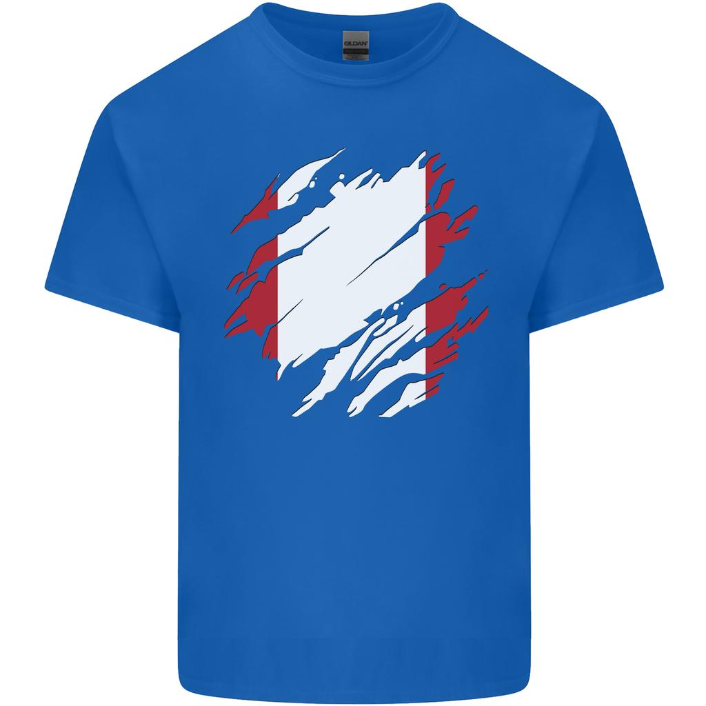 Torn Peru Flag Peruvian Day Football Unisexs Light Cotton TShirt