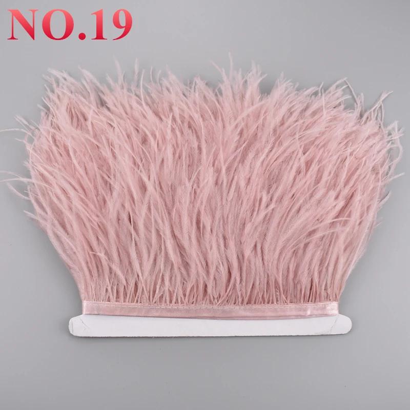 10Meters/Lot Ostrich Feathers On Ribbon Tape 10-15Cm  Feather Trim Boa For Clothes Sewing Fringe Diy Wedding Decoration