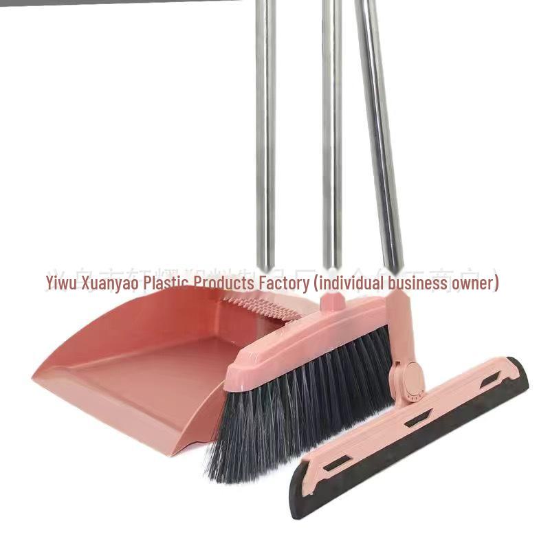 Besen- und Kehrschaufel-Set mit weichen Borsten – Antihaftbeschichtung zum Haarefegen für Küche und Bad