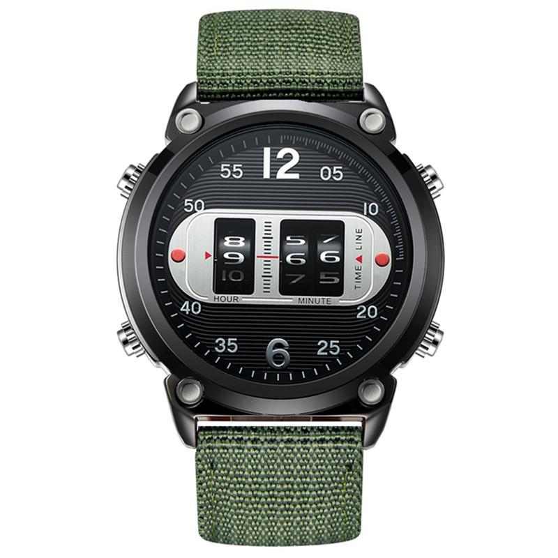 Creative Design Men s Fashion Nylon Strap Roller Watch зелёный
