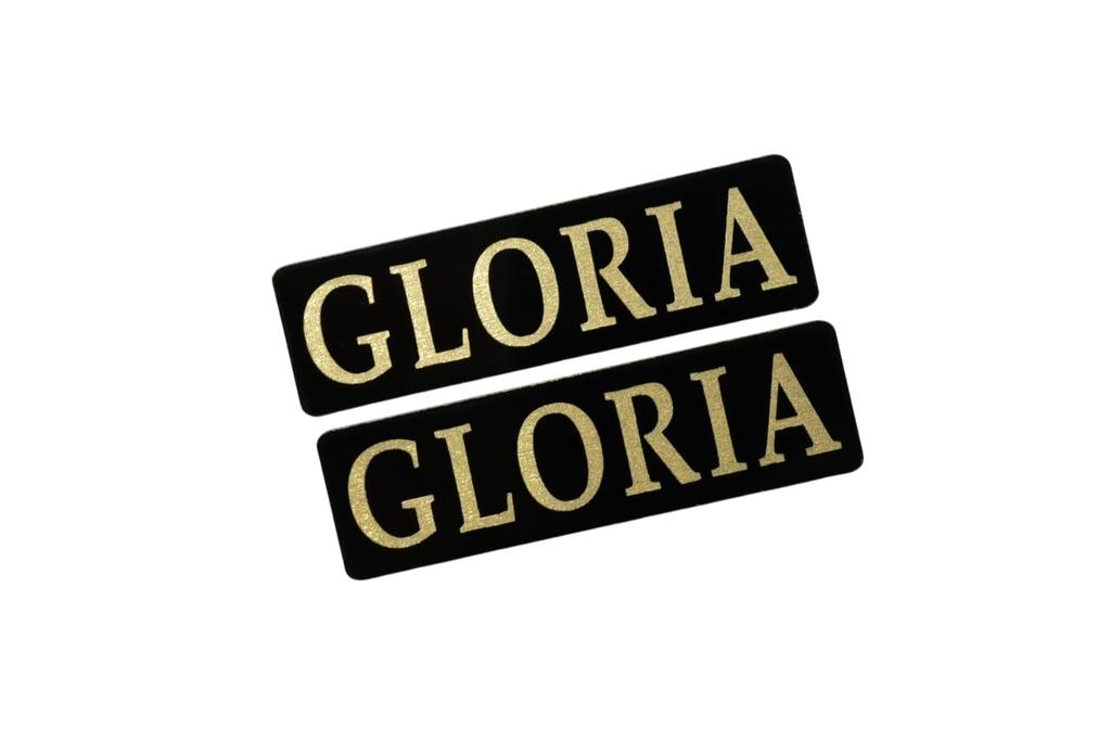 EE-712-3 GLORIA Black Gold Acrylic 2 Layer Sticker Nissan Gloria 330 440 Wagon Van