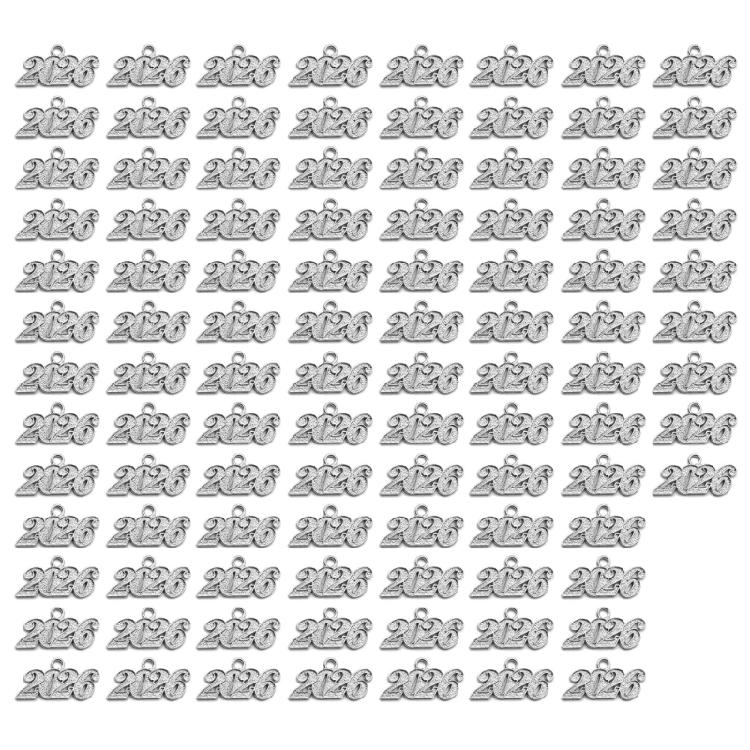 100Pieces Simple 2026 Year Number Charm Graduation Pendant For Unique Jewelry And Gift Crafting Project Decoration