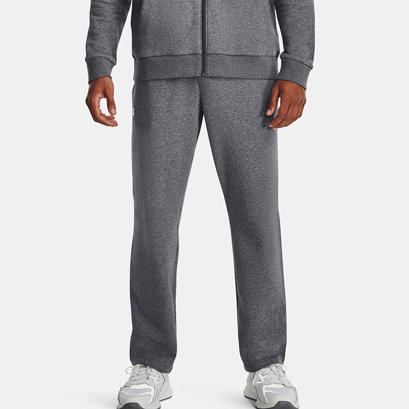 Under Armour Rival Fleece Joggers With Solid Color, Warm, Straight-Leg Men Bottoms Gray 1379868-012
